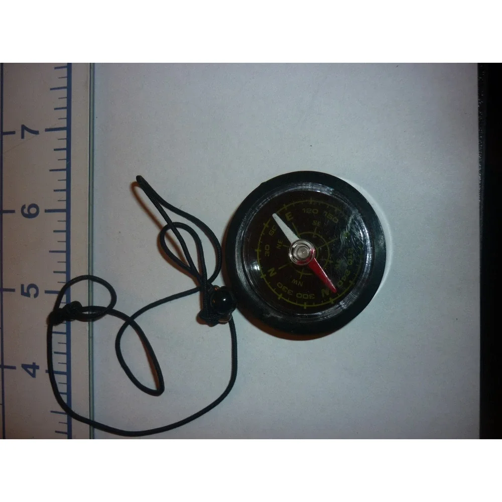 Vintage Skechers Outdoor Built Tough Compass Necklace Black Orange Y2K Accessory